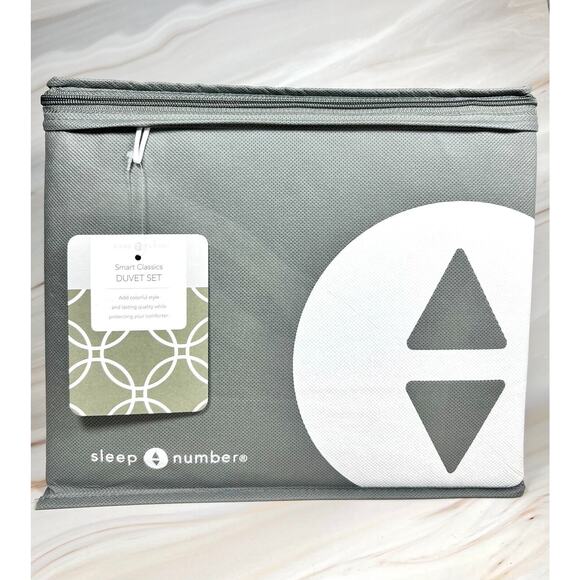 Sleep Number Smart Classics Gray Duvet Cover - Picture 1 of 5